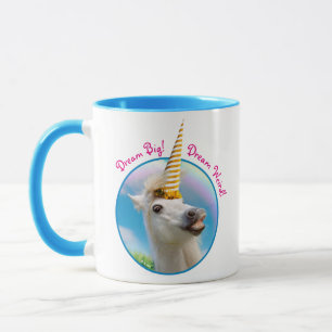 Unicorn-paard en regenboog mok