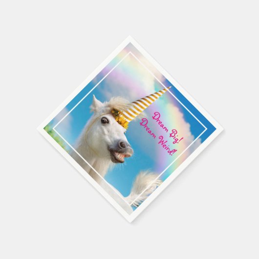 Unicorn-paard en regenboog servet (Hoek)