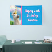 Unicorn-paard en regenboog spandoek (Beurs)