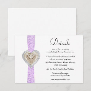 Unicorn Paars Lace Wedding Details Informatiekaartje