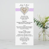 Unicorn Paars Lace Wedding Menu Kaart (Staand voorkant)