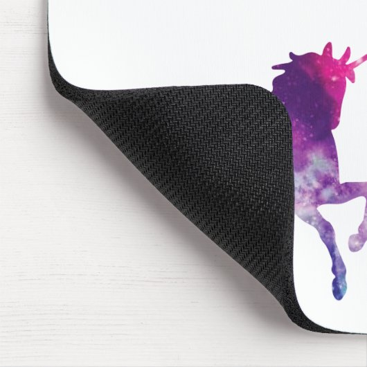 Unicorn paars roze witte monogram script muismat (Hoek)