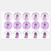 Unicorn Paarse Butterfly School Labels (Vel)