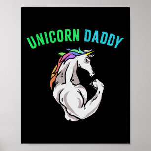 Unicorn Papa - Funny Magical Fitness Bodybuilder Poster