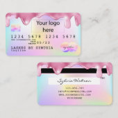 Unicorn parties scintillant goutte Carte de crédit (Devant / Derrière)