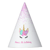 Unicorn partij Schattigee glitter aangepaste naam Feesthoedjes (Voorkant)