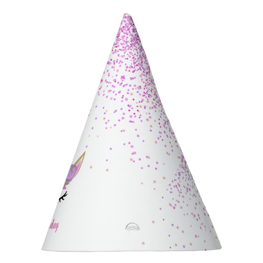 Unicorn partij Schattigee glitter aangepaste naam Feesthoedjes (Rechts)