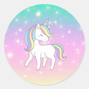 Unicorn Party Collectie! Ronde Sticker