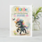 Unicorn Party Magique Invitation anniversaire (Debout devant)