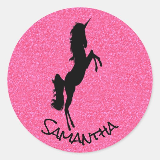 Unicorn Party Pride Pink Classic Round Sticker (Voorkant)