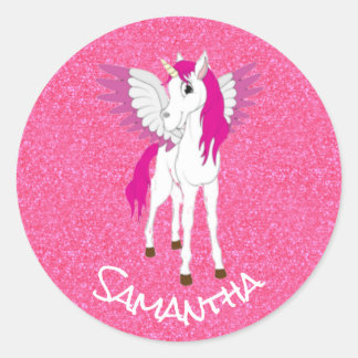 Unicorn Party Pride Pink Classic Round Sticker