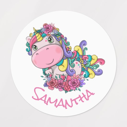 Unicorn Party Purple Étiquettes (Design 1)