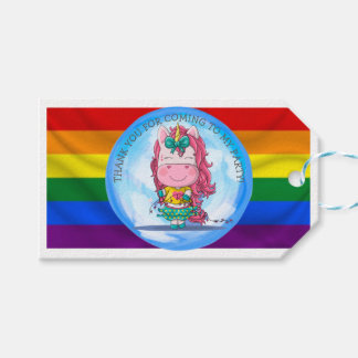 Unicorn Party Rainbow Dank u Gift Labels Cadeaulabel