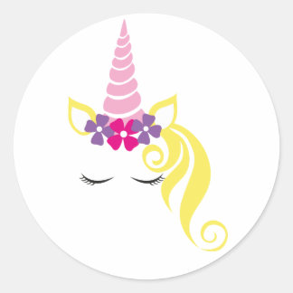 Unicorn Party Ronde Sticker
