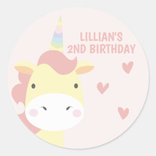 Unicorn Party Ronde Sticker