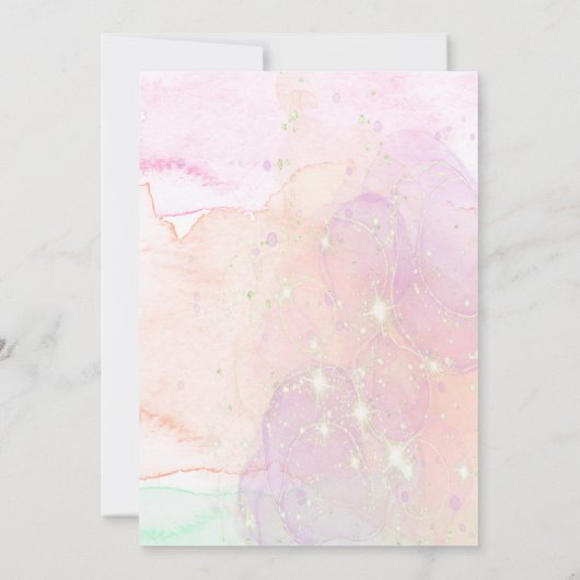 Unicorn Party, Unicorn 3rd Birthday Kaart (Achterkant)