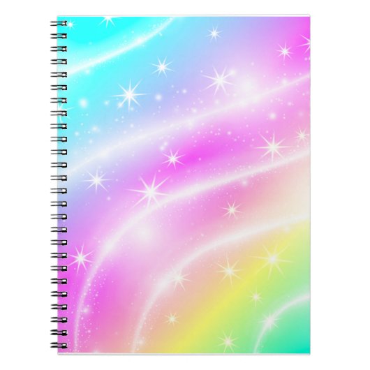 Unicorn Pastel Rainbow-kleur Notitieboek (Voorkant)