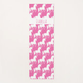 Unicorn Pattern Aangepast Roze Yogamat (Voorkant)