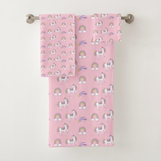 Unicorn Pattern Bad Handdoek (Insitu)