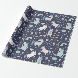 Unicorn Pattern Wrapping Paper Cadeaupapier