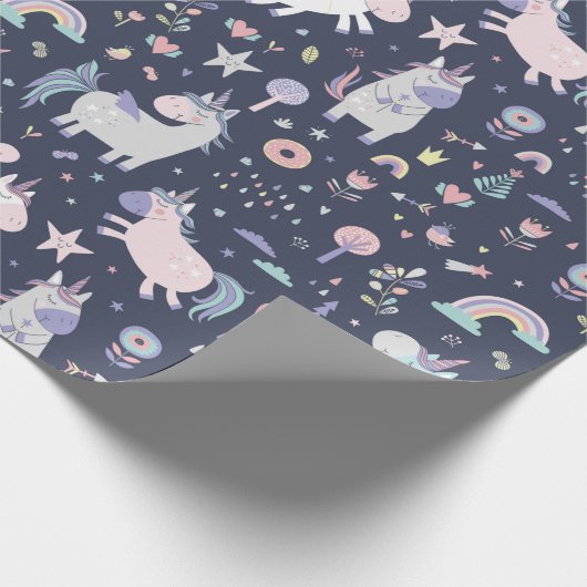 Unicorn Pattern Wrapping Paper Cadeaupapier (Hoek)