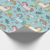Unicorn Pattern Wrapping Paper Cadeaupapier (Hoek)