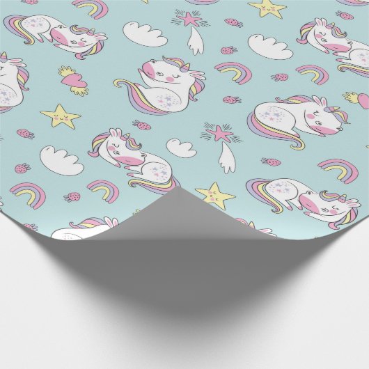 Unicorn Pattern Wrapping Paper Cadeaupapier (Hoek)