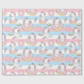 Unicorn Pattern Wrapping Paper Cadeaupapier (Vlak)