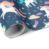 Unicorn Pattern Wrapping Paper Cadeaupapier (Rol Hoek)