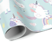 Unicorn Pattern Wrapping Paper Cadeaupapier (Rol Hoek)