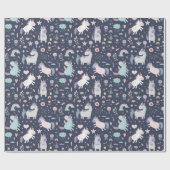 Unicorn Pattern Wrapping Paper Cadeaupapier (Vlak)