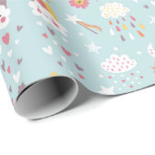 Unicorn Pattern Wrapping Paper Cadeaupapier (Rol Hoek)