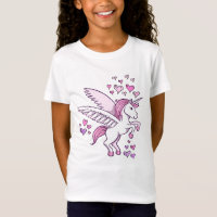 Unicorn Pegasus Hearts T-Shirt