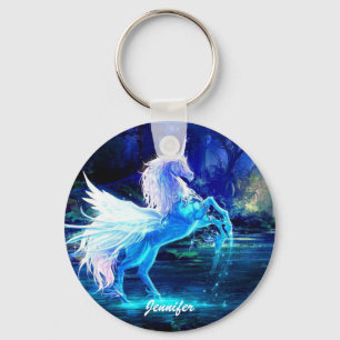 Unicorn Pegasus Sleutelhanger Voeg JOUW NAAM toe