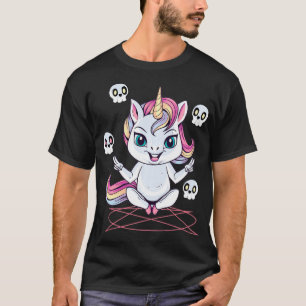 Unicorn Pentagram Gothic Magical Blackcraft Gothic T-shirt