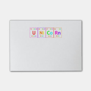UNiCoRn Periodic Table Elements Word Rainbow-kleur Post-it® Notes