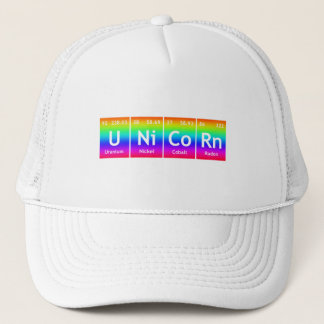 UNiCoRn Periodic Table Elements Word Rainbow-kleur Trucker Pet