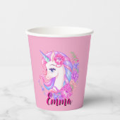 unicorn & personalize your name papieren bekers (Voorkant)