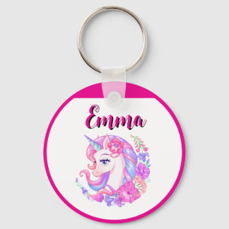 unicorn & personalize your name  sleutelhanger