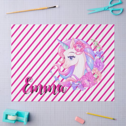 unicorn & personalize your name tissuepapier (Craft)