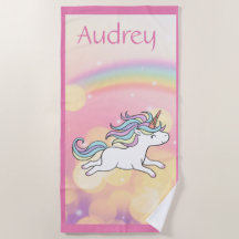 Unicorn Personalized Beach Towel
