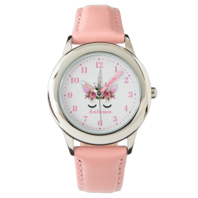 Unicorn Personalized Custom Kind Watch Horloge (Voorkant)