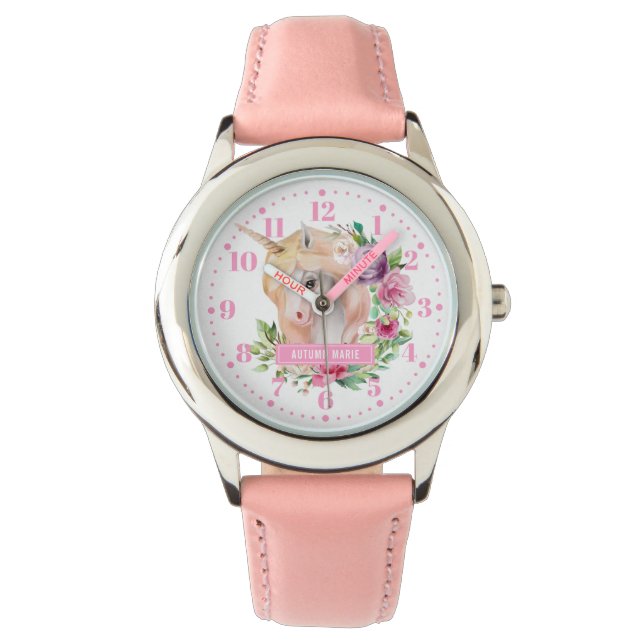 Unicorn Personalized Custom Kind Watch Horloge (Voorkant)