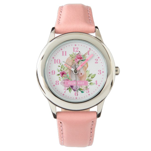Unicorn Personalized Custom Kind Watch Horloge (Voorkant)