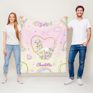 Unicorn Personalized Fleece Deken