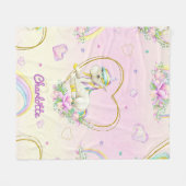 Unicorn Personalized Fleece Deken (Voorkant (Horizontaal))
