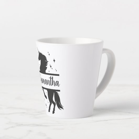 Unicorn Personalized Latte Mok (Rechterhoek)