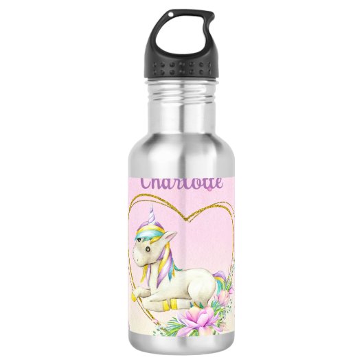 Unicorn Personalized Waterfles (Voorkant)