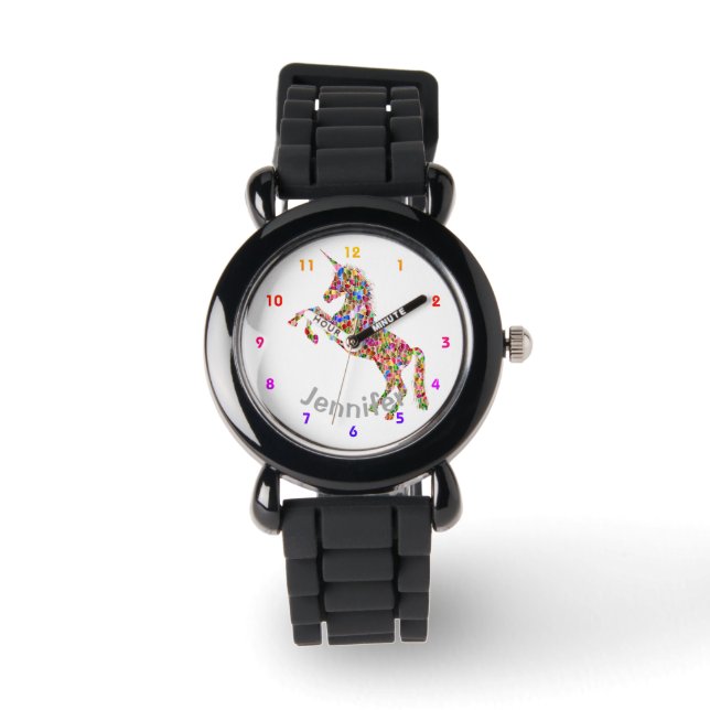 UNICORN Personnalisé Filles montres SILVER - ajout (Recto)