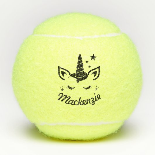 Unicorn Persoonlijke Kinder naam Tennisballen (Voorkant)
